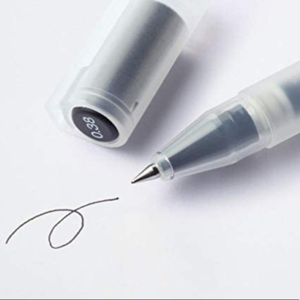 NWT MUJI - 0.38mm Black Smooth Gel Ink Ballpoint Cap Pen